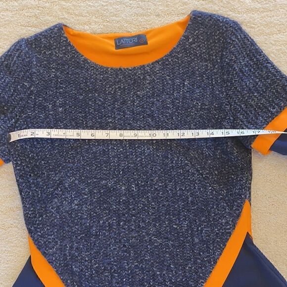 Lattori Blue and Orange Dress Size Small - Picture 5 of 7